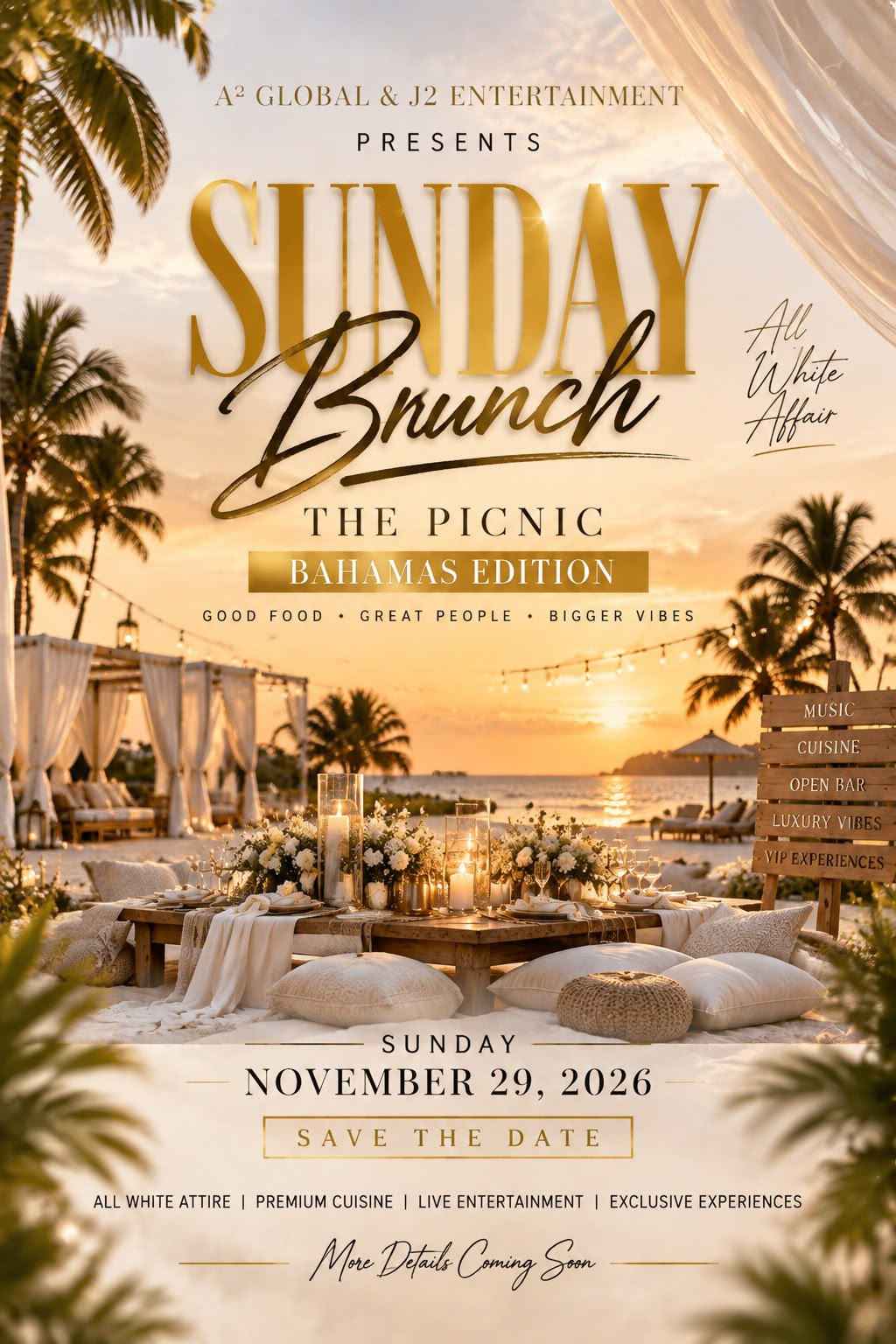 All White Picnic Brunch event poster